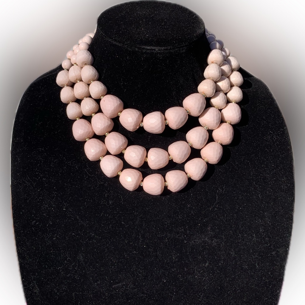 Pannee By Panacea Elegant 3 Layer Necklace Earrings Set Bib Beads Choker 18 19$